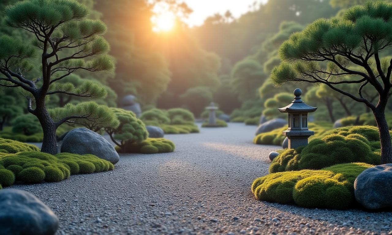 静寂な日本庭園の全景