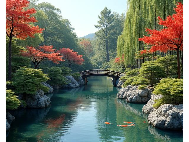 息をのむような庭園の風景デザイン