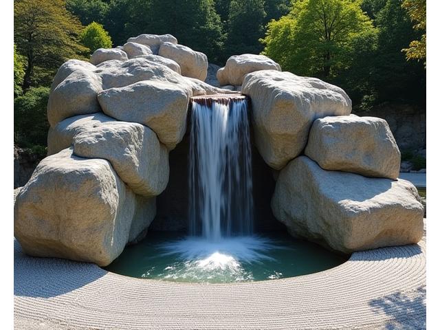 水を表現した枯山水と石組