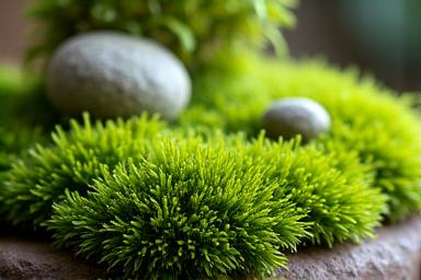 苔が美しく敷き詰められた日本庭園の一部